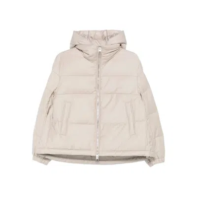Duno Quilted Hooded Jacket In Neutral