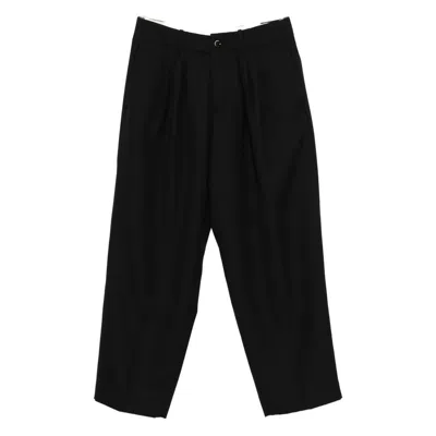 Nine In The Morning Relaxed-fit Black Trousers With Pleated Front Design In Black