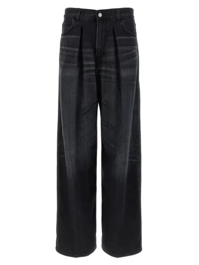Haikure Black Jeans With Belt Loops And Logo Patch On The Rear In Black