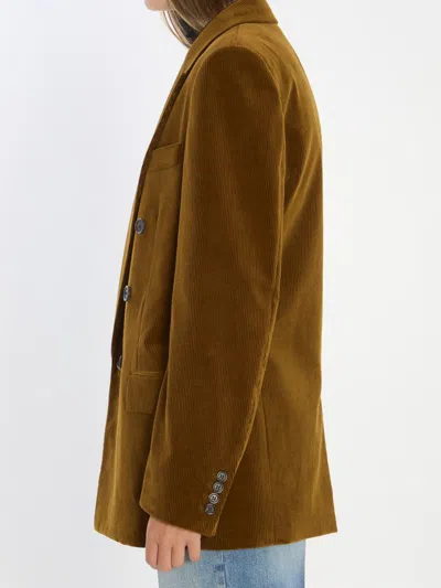 Saint Laurent Jacket In Corduroy In Brown