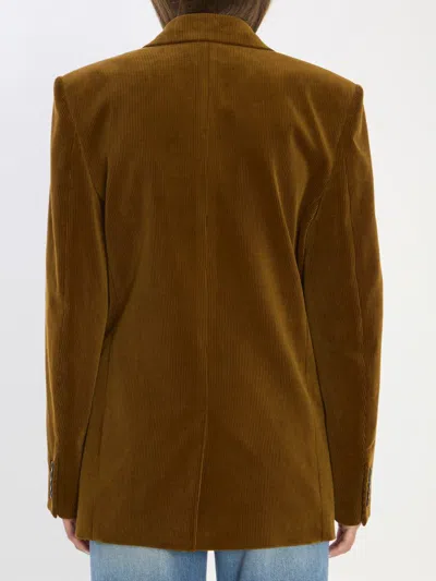Saint Laurent Jacket In Corduroy In Brown