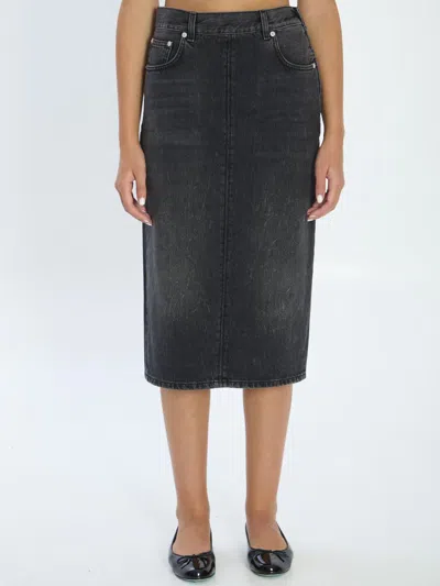 Haikure Kim Authentic Black Wash Denim Skirt In Black