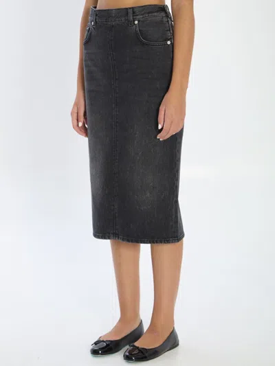 Haikure Kim Authentic Black Wash Denim Skirt In Black