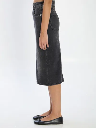 Haikure Kim Authentic Black Wash Denim Skirt In Black