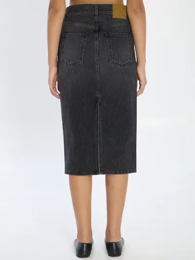 Haikure Kim Authentic Black Wash Denim Skirt In Black