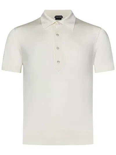 Tom Ford Men's Cotton Polo Shirt In White