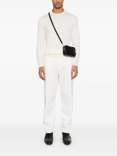 Tom Ford Round Neck Long-sleeved Sweater In White