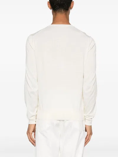 Tom Ford Round Neck Long-sleeved Sweater In White