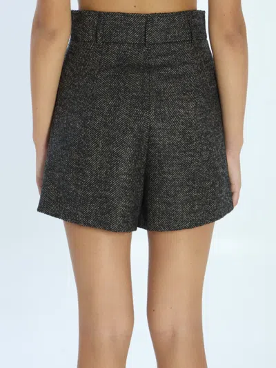 Max Mara Chevron Pattern High Waist Shorts In Brown