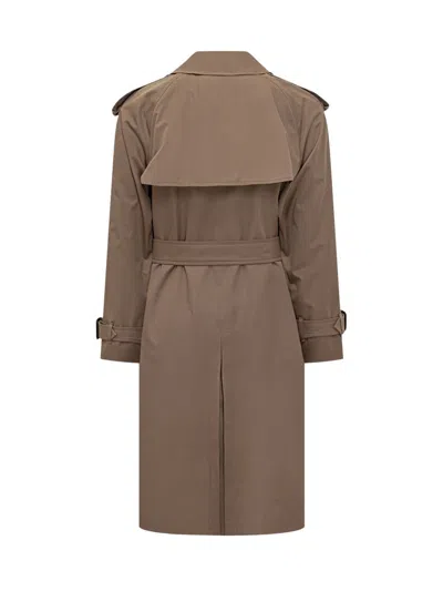 Burberry Long Double-breasted Trench Coat Beige In Brown