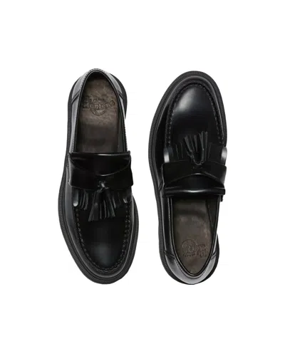 Dr. Martens Black Adrian Smooth Leather Tassel Loafers In Black