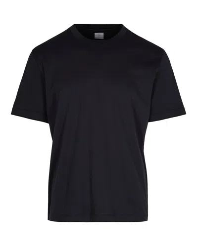 Eleventy Crew Neck Plain Design Short Sleeves In Black
