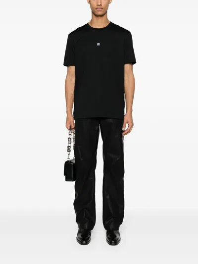 Givenchy Men Embroidered Logo T-shirt In Black