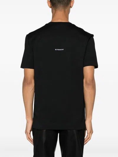 Givenchy Men Embroidered Logo T-shirt In Black
