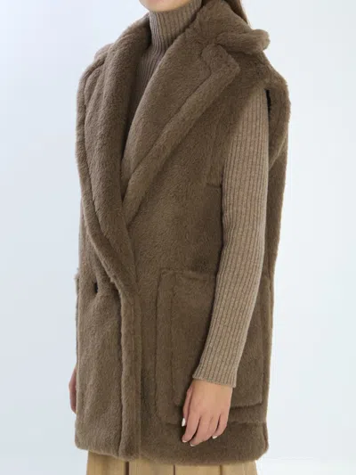 Max Mara Teddy Vest In Brown