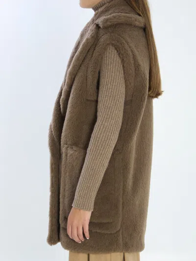Max Mara Teddy Vest In Brown