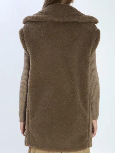 Max Mara Teddy Vest In Brown