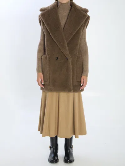 Max Mara Teddy Vest In Brown