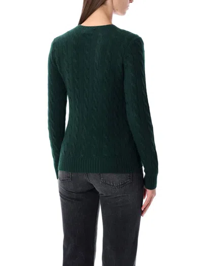 Polo Ralph Lauren Julianna Green Sweater With Round Neck And Pony Embroidery On The Front In Wool And Cashmere Woman In Green