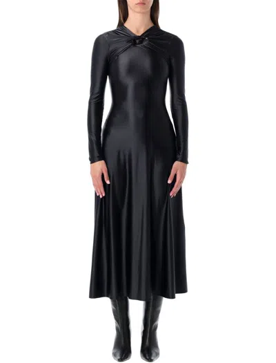 Diesel D-iamo Midi Logo Dress In Black