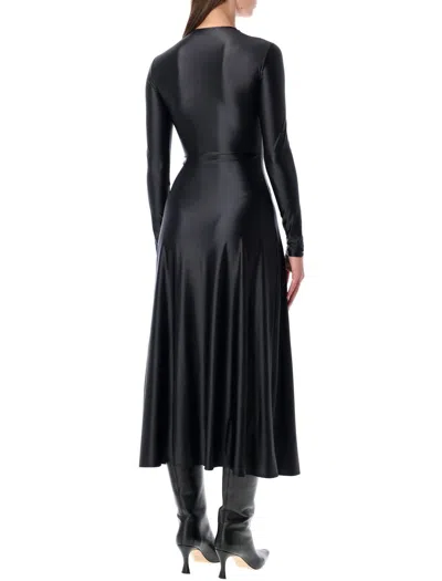 Diesel D-iamo Midi Logo Dress In Black