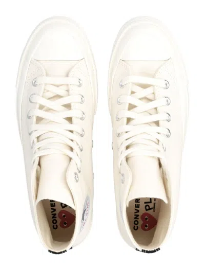 Converse X Comme Des Garçons Play Small Heart Hi Top In White