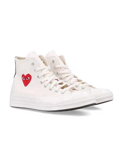 Converse X Comme Des Garçons Play Small Heart Hi Top In White
