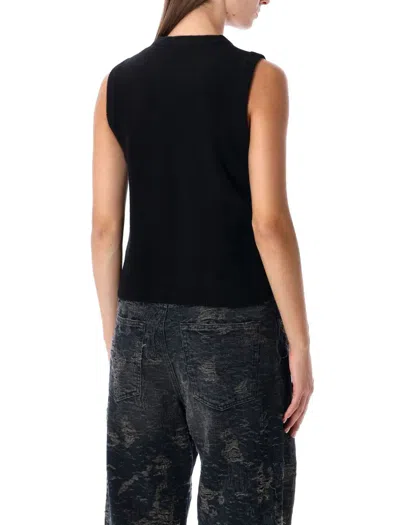 Diesel Tank Top With Cut-out Oval D Logo In Black