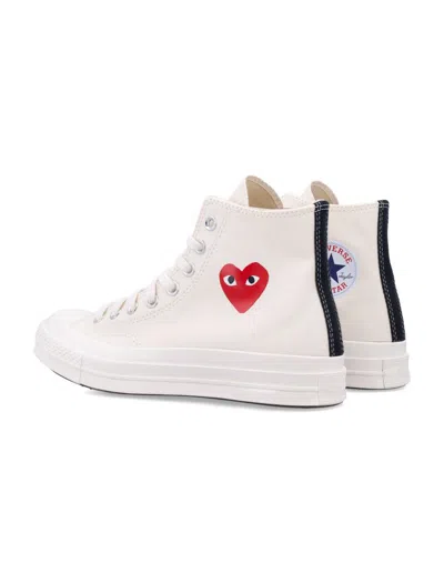 Converse X Comme Des Garçons Play Small Heart Hi Top In White