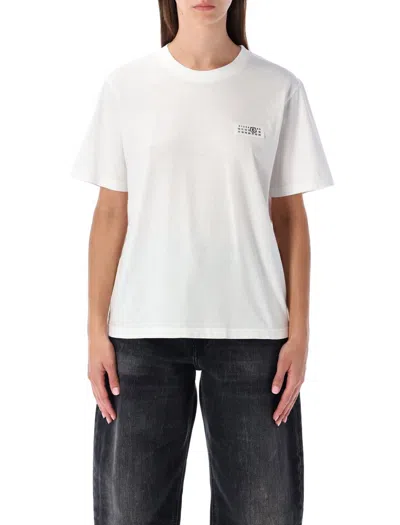 Mm6 Maison Margiela Mm6 By Maison Margiela Relaxed-fit Cotton T-shirt With Subtle Logo Detail In White