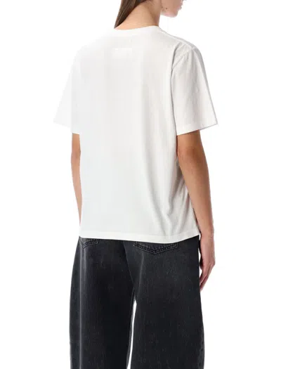 Mm6 Maison Margiela Mm6 By Maison Margiela Relaxed-fit Cotton T-shirt With Subtle Logo Detail In White