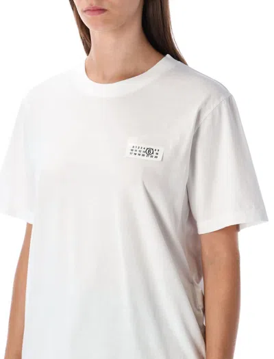 Mm6 Maison Margiela Mm6 By Maison Margiela Relaxed-fit Cotton T-shirt With Subtle Logo Detail In White