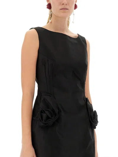 Magda Butrym Floral Embellished Scoop Neckline Sleeveless Dress In Black