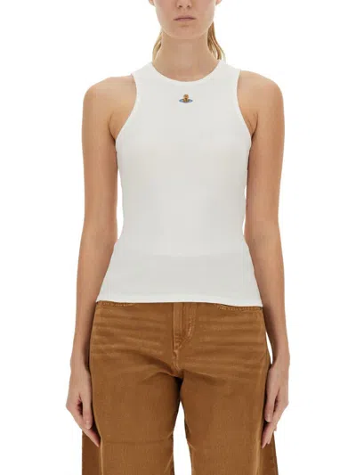 Vivienne Westwood Ribbed Tank Top In White