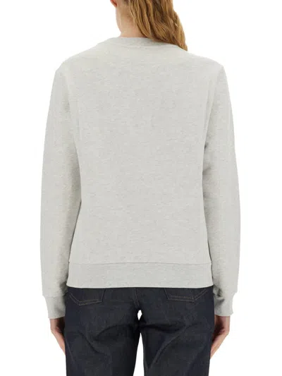 Apc A.p.c. Rue Madame Sweatshirt With Logo In Gray