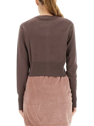 Vivienne Westwood Knitwear With Crew Neck And Ribbed Hem In Brown