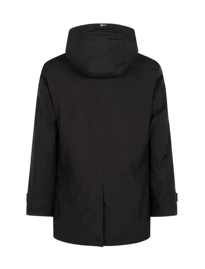 Herno Waterproof 2-layer Laminar Fabric Coat In Black