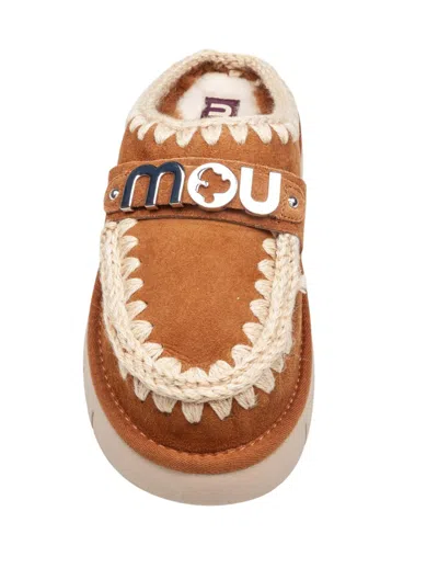 Mou Bounce Double-face Sheepskin Clog In Brown