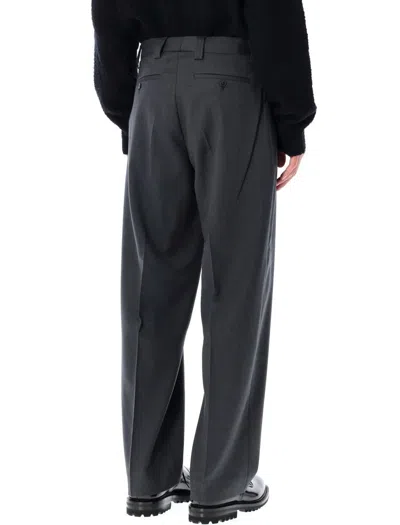 Mfpen Classic Wool Trousers Dark Grey In Black