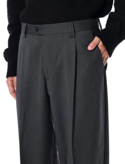 Mfpen Classic Wool Trousers Dark Grey In Black