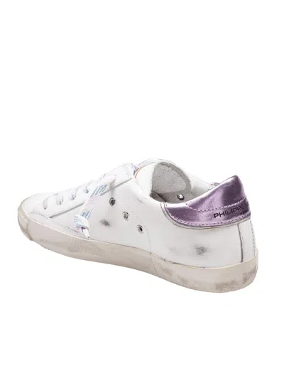 Philippe Model Low Top Leather Sneakers With Metallic Detail In Multi