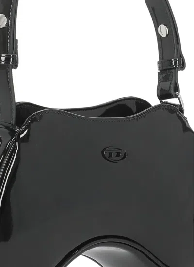 Diesel Play Synthetic Shoulder Bag In Black