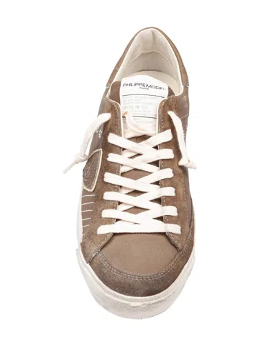 Philippe Model Paris X Leather And Suede Sneakers In Brown
