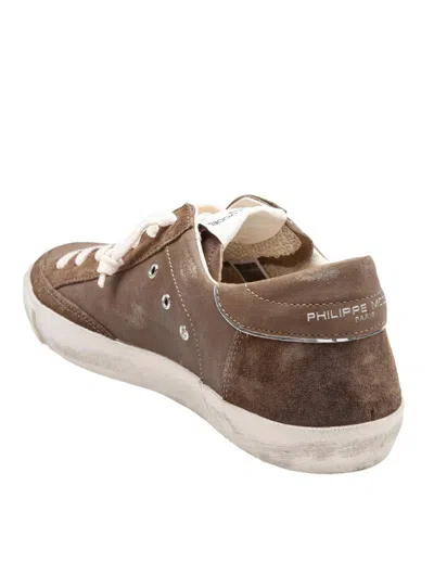 Philippe Model Paris X Leather And Suede Sneakers In Brown
