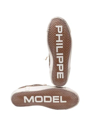 Philippe Model Paris X Leather And Suede Sneakers In Brown