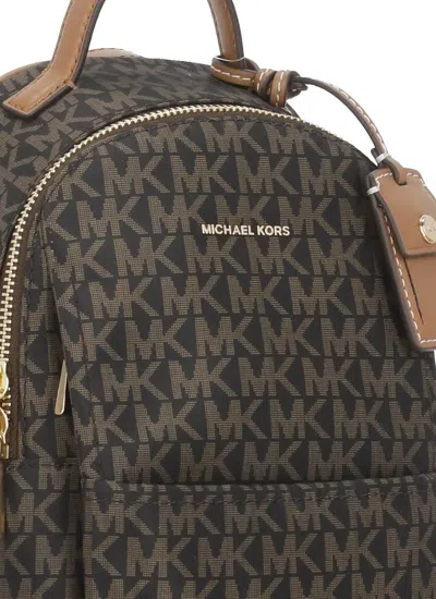 Michael Kors Printed Design Canvas Backpack In Brown