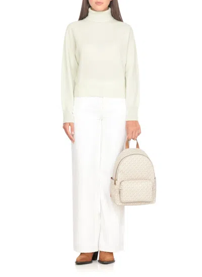Michael Kors Medium Tanner Backpack With Logo Print In White