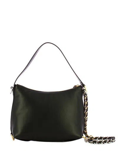 Coccinelle Metal Mesh Strap Leather Shoulder Bag In Black