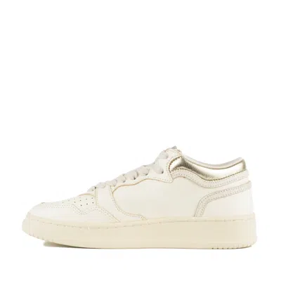 Autry Marshmallow And Platinum Color Leather Med-way Sneakers In Neutral