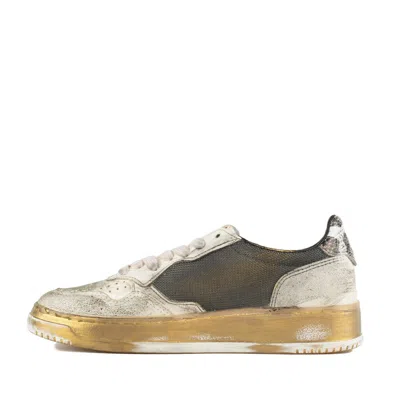 Autry Metallic Leather Low Top Sneakers In Multi